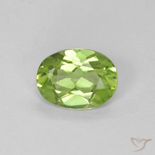 0.83ct 자연스러운 미디엄 그린 감람석, 타원형, VVS-VS