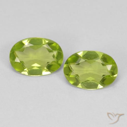 1.36캐럿 천연 미디엄 그린 페리도트 보석, 타원형 컷, 7×5 mm, VVS-VS