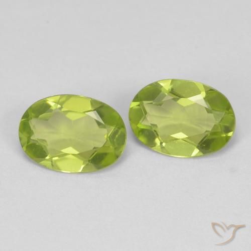 1.36캐럿 천연 미디엄 그린 페리도트 보석, 타원형 컷, 7×5 mm, VVS-VS