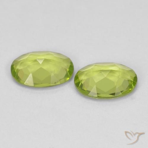 1.36캐럿 천연 미디엄 그린 페리도트 보석, 타원형 컷, 7×5 mm, VVS-VS
