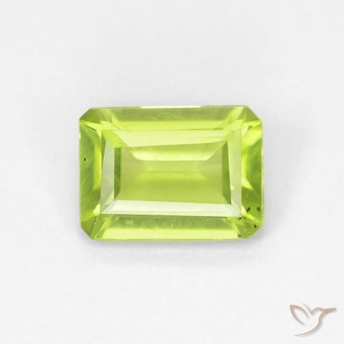0.97ct 자연스러운 미디엄 그린 감람석, 에메랄드 컷, VS-SI