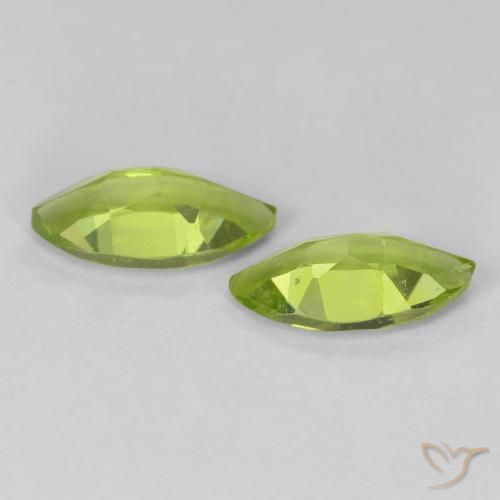 1.24캐럿 천연 미디엄 그린 페리도트 보석, 마퀴즈, 8.1×4 mm, VS