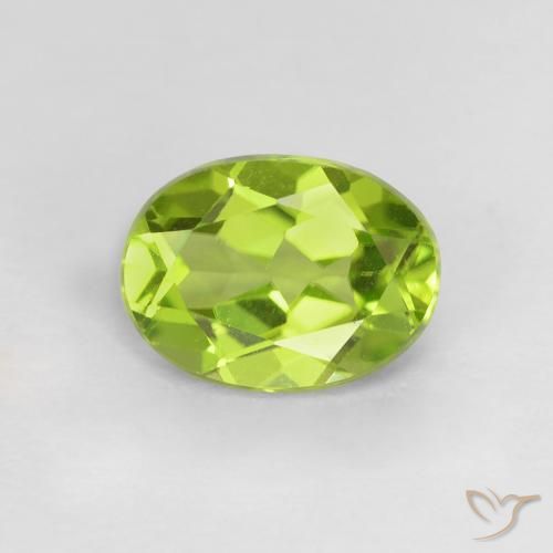 1.21ct 자연스러운 밝은 녹색 감람석, 타원형, VVS-VS