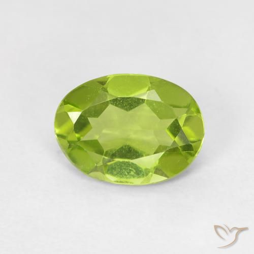1.09ct 자연스러운 밝은 녹색 감람석, 타원형, VVS-VS