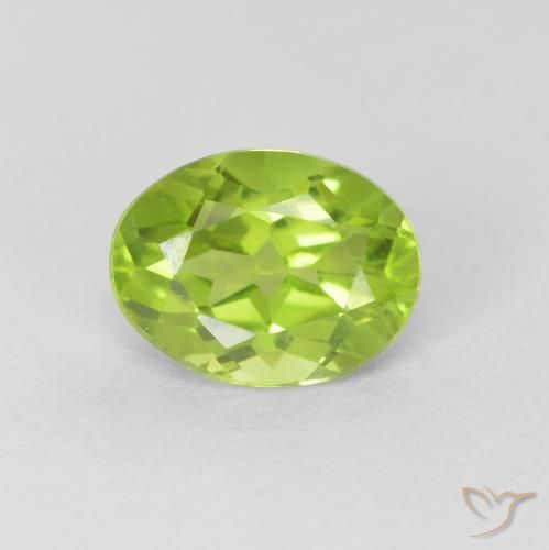 1.25ct 자연스러운 미디엄 그린 감람석, 타원형, VS