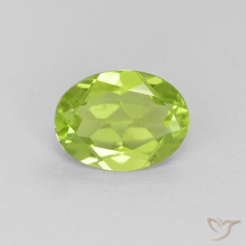 1.20ct 자연스러운 미디엄 그린 감람석, 타원형, VS