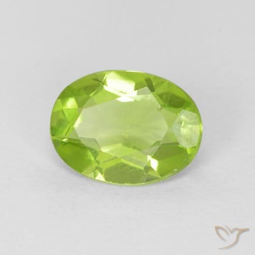 1.22ct 자연스러운 미디엄 그린 감람석, 타원형, VS