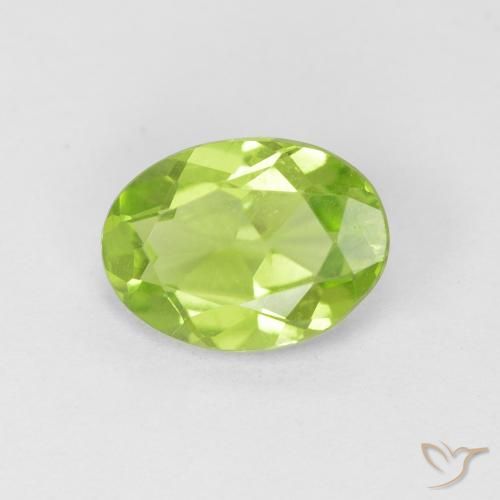 1.02ct 자연스러운 미디엄 그린 감람석, 타원형, VS