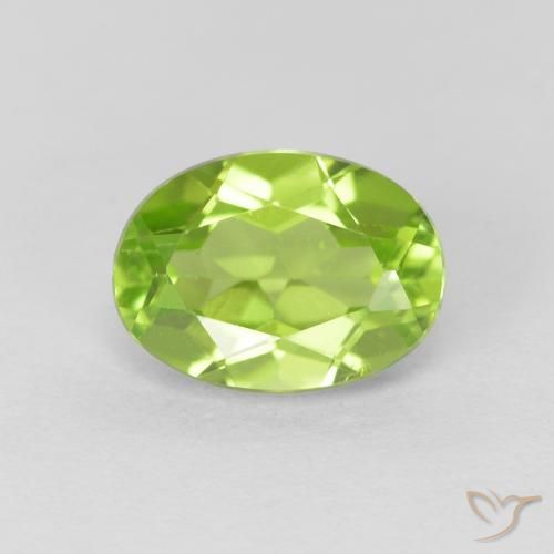 1.43ct 자연스러운 미디엄 그린 감람석, 타원형, VS