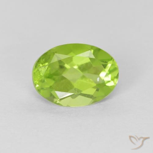 1.07ct 자연스러운 미디엄 그린 감람석, 타원형, VS