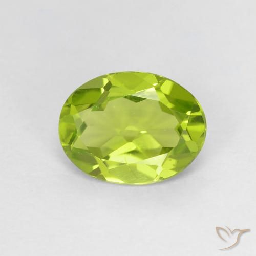 1.21ct 자연스러운 미디엄 그린 감람석, 타원형, VS