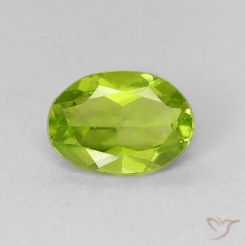 1.11ct 자연스러운 밝은 녹색 감람석, 타원형, VS