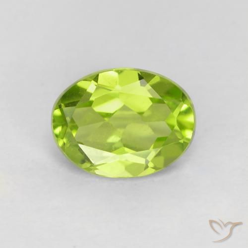 1.21ct 자연스러운 밝은 녹색 감람석, 타원형, VVS-VS
