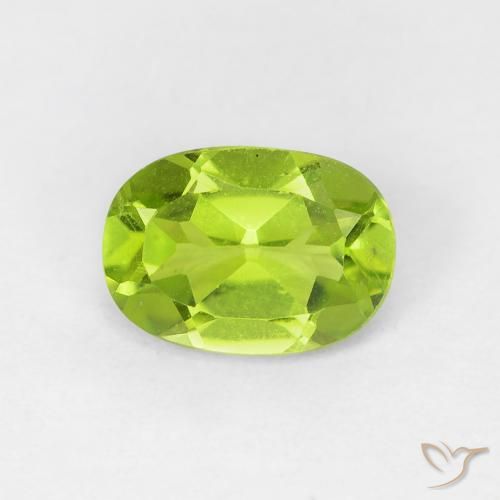 0.87ct 자연스러운 활기찬 황록색 감람석, 타원형, VVS-VS