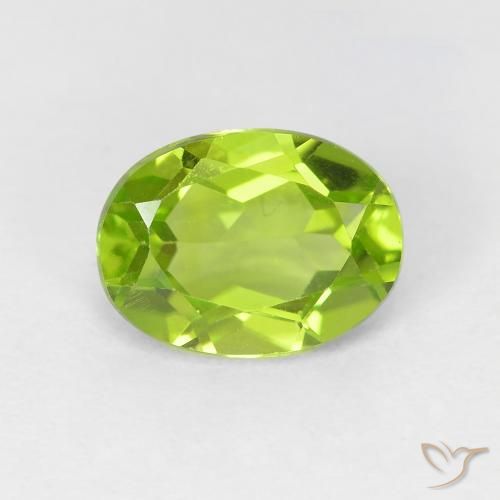 1.38ct 자연스러운 황록색 감람석, 타원형, VVS-VS