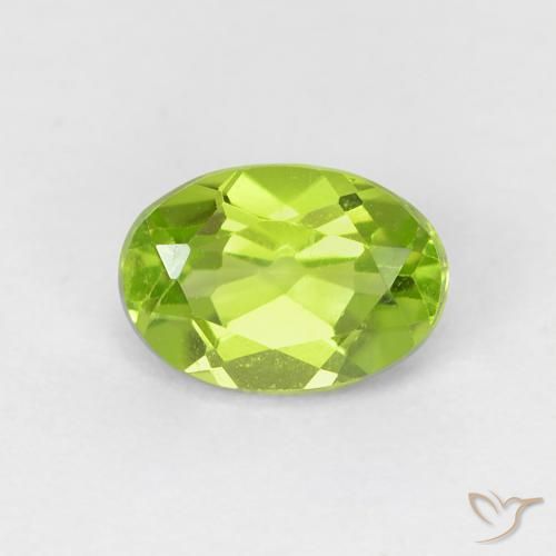 0.77ct 자연스러운 황록색 감람석, 타원형, VVS-VS
