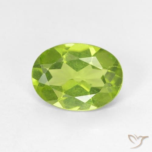1.15ct 자연스러운 황록색 감람석, 타원형, VS