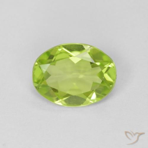 1.02ct 자연스러운 미디엄 그린 감람석, 타원형, VS