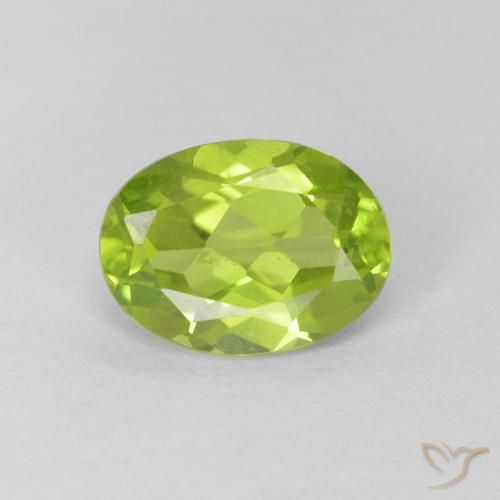 1.30ct 자연스러운 미디엄 그린 감람석, 타원형, VS