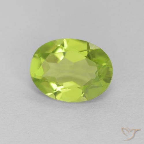 1.16ct 자연스러운 활기찬 녹색 감람석, 타원형, VS