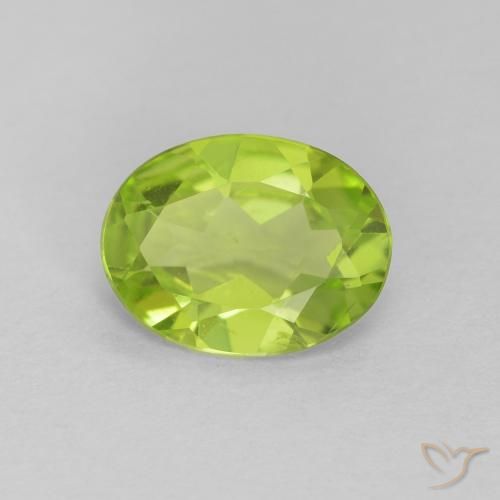 1.07ct 자연스러운 미디엄 그린 감람석, 타원형, VS