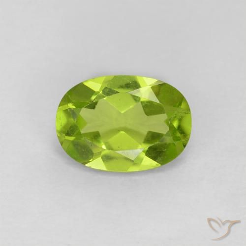 0.83ct 자연스러운 활기찬 녹색 감람석, 타원형, VVS-VS