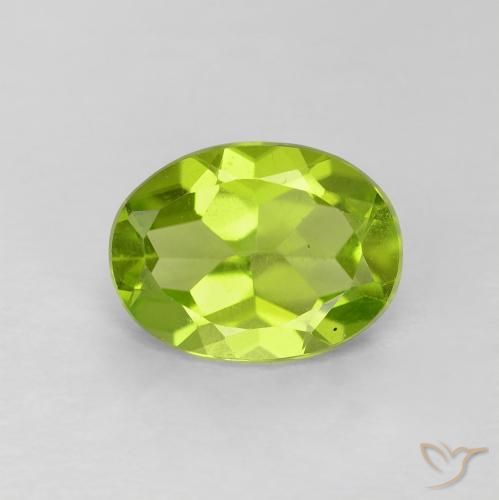 1.25ct 자연스러운 미디엄 그린 감람석, 타원형, VVS-VS