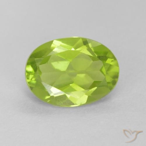1.20ct 자연스러운 밝은 녹색 감람석, 타원형, VVS-VS