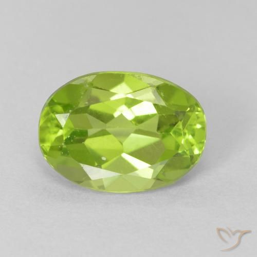 1.23ct 자연스러운 밝은 녹색 감람석, 타원형, VVS-VS