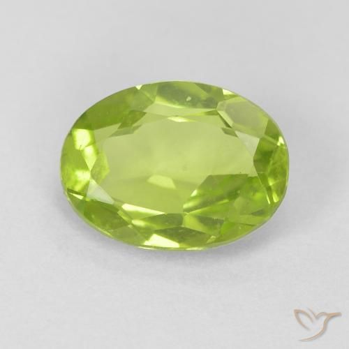 1.10ct 자연스러운 밝은 녹색 감람석, 타원형, VVS-VS