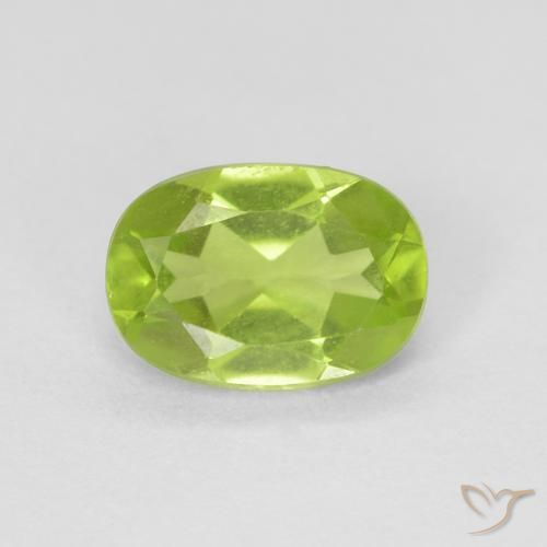 0.86ct 자연스러운 밝은 녹색 감람석, 타원형, VVS-VS