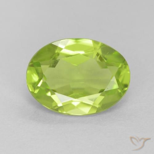 1.28ct 자연스러운 밝은 녹색 감람석, 타원형, VS