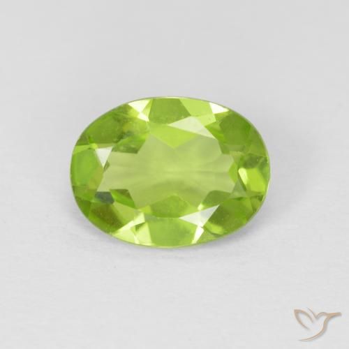 1.19ct 자연스러운 활기찬 녹색 감람석, 타원형, VVS-VS