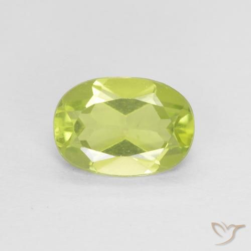 0.77ct 자연스러운 라임 그린 감람석, 타원형, VVS-VS