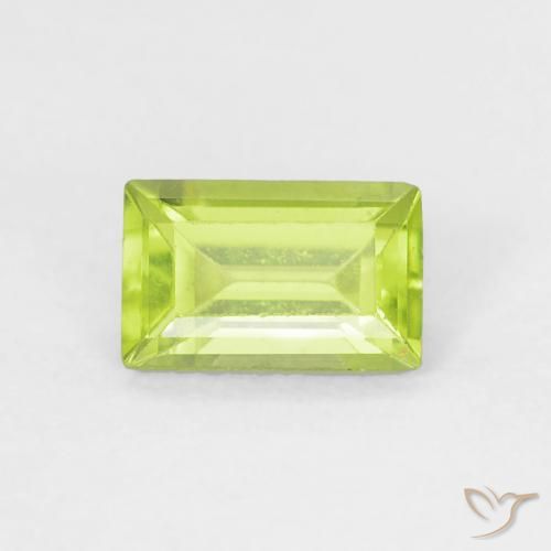 0.53ct 자연스러운 밝은 녹색 감람석, 바게트, VVS-VS