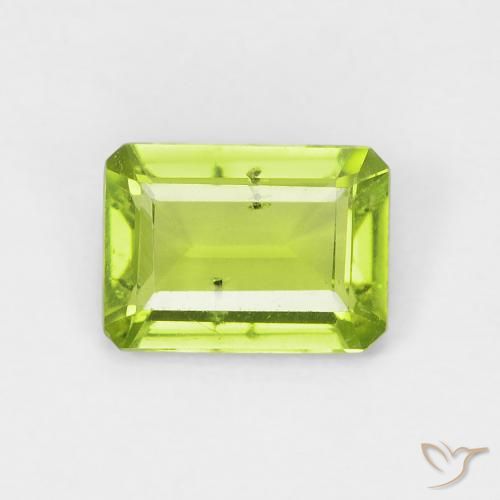 0.93ct 자연스러운 밝은 녹색 감람석, 에메랄드 컷, VS-SI