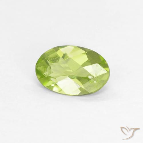 0.44ct 자연스러운 밝은 녹색 감람석, 타원형, VS