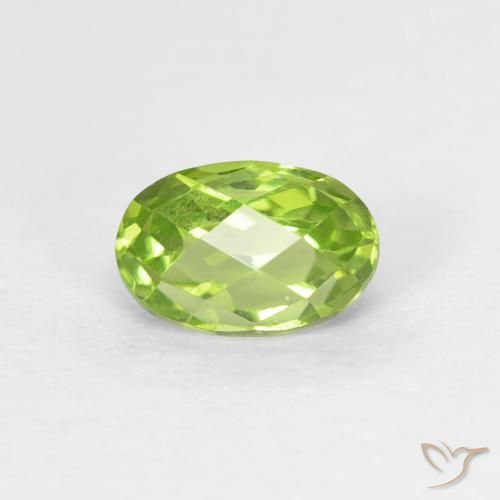 0.73ct 자연스러운 라이트 라이블리 그린 감람석, 타원형, VS