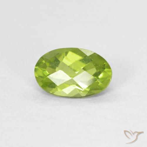 0.49ct 자연스러운 밝은 녹색 감람석, 타원형, VS