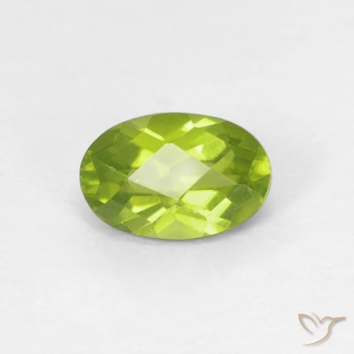 0.62ct 자연스러운 밝은 녹색 감람석, 타원형, VVS-VS