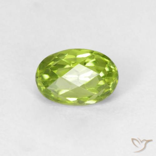 0.72ct 자연스러운 밝은 녹색 감람석, 타원형, VVS-VS