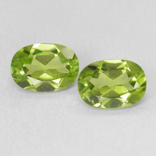 1.88캐럿 천연 미디엄 그린 페리도트 보석, 타원형 컷, 7.2×5.1 mm, VS