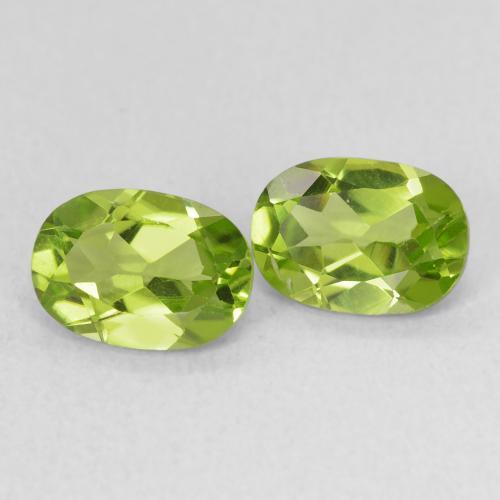 1.88캐럿 천연 미디엄 그린 페리도트 보석, 타원형 컷, 7.2×5.1 mm, VS
