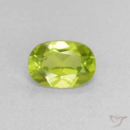 0.90ct 자연스러운 황록색 감람석, 타원형, VVS-VS