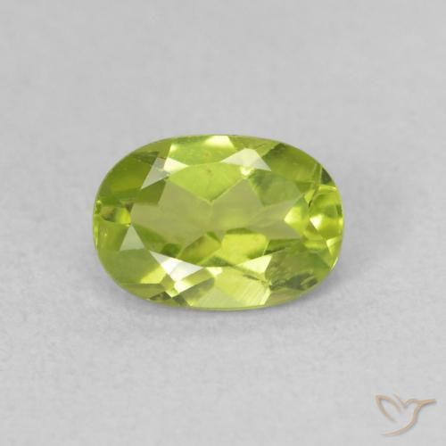 0.92ct 자연스러운 황록색 감람석, 타원형, VS