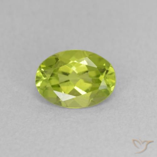 0.75ct 자연스러운 황록색 감람석, 타원형, VVS-VS
