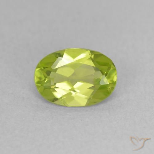 0.87ct 자연스러운 밝은 녹색 감람석, 타원형, VVS-VS