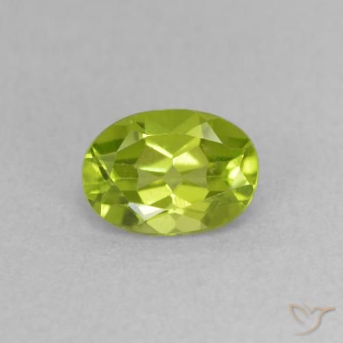 0.86ct 자연스러운 황록색 감람석, 타원형, VVS-VS
