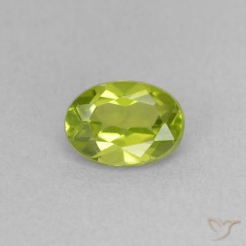 0.87ct 자연스러운 올리브 그린 감람석, 타원형, VVS-VS
