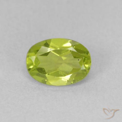 0.94ct 자연스러운 활기찬 녹색 감람석, 타원형, VVS-VS